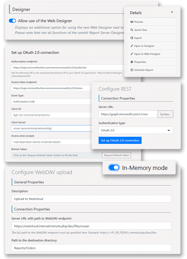 Nouvelles fonctionnalités du Report Server